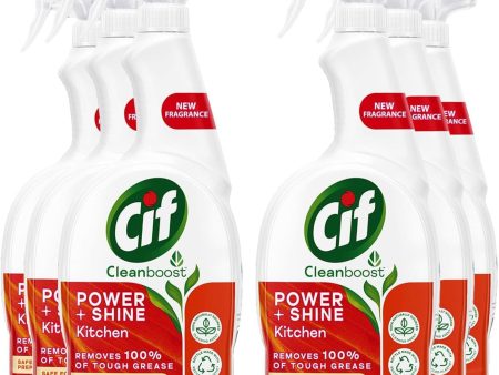 CIF Power & Shine Kitchen Spray Pack of 6x700ml Fashion