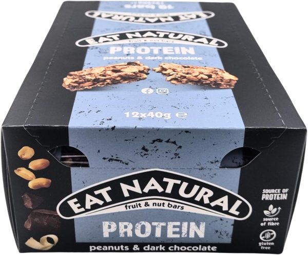 Eat Natural Protein Peanut and dark chocolate Bars Pack  of 12 x 40g Online now