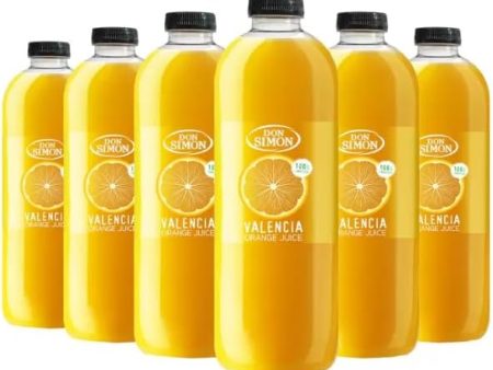 Don Simon 100% NFC Valencia Orange Drink Bottles Pack of 6x1L Fashion