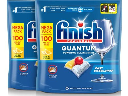 Finish Powerball Quantum Dishwasher Tablets 2x100pk For Cheap