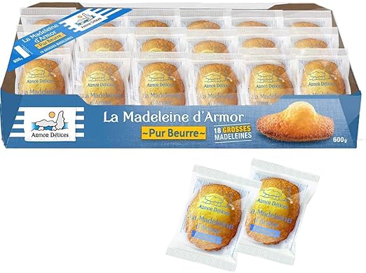 LA MADELEINE D ARMOR Soft Butter Fresh French Cake Bites Breakfast Tea Snack Pack of 18 Supply