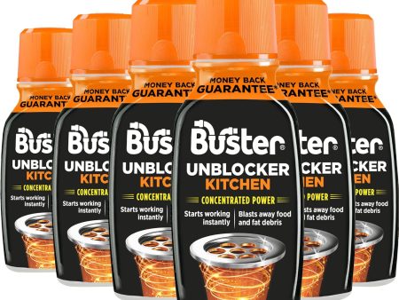 Buster Kitchen Plughole Unblocker Pack of 6x150 200g Supply