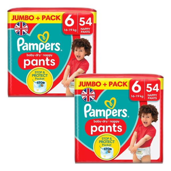 Pampers Baby Dry Pants Size 6 Pack of 2x54 Cheap